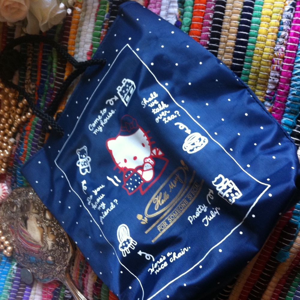 Hello Kitty Collectible Plastic Drawstring Tote